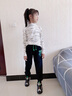 花菈貓女童褲子兒童加絨休閑褲4-12歲中大童女孩運(yùn)動秋冬新款學(xué)生外穿 黑色加絨 150(建議身高145左右) 曬單實(shí)拍圖