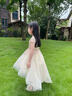 小咔衣濃兒童禮服公主裙高端女童鋼琴演奏演出服主持人演講走秀晚禮服夏季 香檳色無(wú)袖前短后長(cháng) 130 曬單實(shí)拍圖