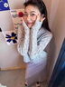 瑞秋兒針織連衣裙女秋冬季新款女裝甜美慵懶溫柔風開衫高腰半身裙套裝 三件套 S 曬單實拍圖