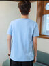 TEEK青少年短袖t恤男裝上衣服 男士時(shí)尚休閑體恤夏季新款男生帥氣小衫 天藍(lán)色 L 曬單實(shí)拍圖