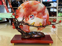 瑪朵維汀 中式天然紅花冰玉石高檔擺件銅玉石平安扣高端禮品電視柜酒柜裝 喜上枝頭臻品銅玉擺件-R20013 曬單實拍圖