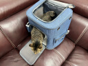 贝尼宠 猫包外出 猫背包双肩外出大号太空舱透明透气网格装猫书包 猫包蓝色大号带支撑20斤内 实拍图