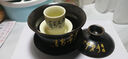 茗客 茶杯品茗杯功夫白瓷杯子個人單杯陶瓷主人茶盞聞香杯組合杯托 米黃唐詩茶杯聞香杯組合 曬單實拍圖
