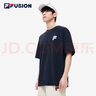 FILA FUSION斐樂(lè )潮牌多彩休閑短袖T恤夏季寬松純棉防曬涼感情侶上衣 深黑-BK（25年升級版） S /165/88A 曬單實(shí)拍圖