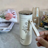 Stanisic德國品牌保溫杯女士便攜高顏值茶水分離鈴蘭花泡茶水杯生日禮物 鈴蘭暖杏白-不銹鋼 460ml 曬單實(shí)拍圖