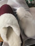 范米尼純羊毛拖鞋皮毛一體居家用牛皮真皮棉拖鞋室內(nèi)家居男女老人冬防滑 619【棗紅】 43-44 碼【29】內(nèi)長27厘米 曬單實(shí)拍圖