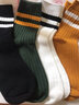 文科生5雙襪子男潮流中筒襪高腰長(cháng)襪綠色兩杠運動(dòng)高幫襪男士學(xué)院風(fēng)棉襪 白色+草綠+咖啡+深灰+淺灰 5雙 均碼 曬單實(shí)拍圖