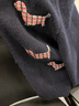 Basic House/百家好小狗刺繡毛衣秋冬新款減齡綿羊毛圓領(lǐng)開(kāi)衫外套 萬(wàn)青藍 M 85-105斤 曬單實(shí)拍圖
