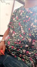 雪凡茜（XUEFANXI）2025夏天季新款花卉碎花短袖t恤女裝寬松半袖體恤棉衣上衣服9731 灰色 L 建議95-115斤 曬單實(shí)拍圖
