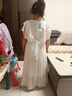 G.DUCKKIDS女童公主連衣裙夏季中大童長(zhǎng)款過膝長(zhǎng)裙洋氣兒童雪紡白裙子小女孩 白色 170 cm 曬單實(shí)拍圖