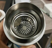 蘇泊爾（SUPOR）保溫杯純鈦輕擰蓋水杯保溫保冷帶茶濾商務(wù)便攜家用男女大容量茶杯 純鈦內膽【珠光白】 450ml 曬單實(shí)拍圖