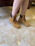 添柏嵐（Timberland）官方踢不爛大童大黃靴馬丁靴高幫戶外偏大|12709 12709W/小麥色  寬版 34 曬單實(shí)拍圖
