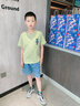 啾啾哈哈（Jojohaha）童偎兒童裝男童夏裝套裝新款洋氣中大童夏季帥氣條紋短袖運(yùn)動(dòng)夏款 黑色 150 碼 建議身高140-150cm 曬單實(shí)拍圖