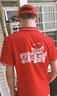 浪滔緣餐飲服務(wù)員夏裝酒店飯店工作服短袖奶茶燒烤炸雞漢堡快餐店定制 紅色單上衣 2XL (180) 曬單實(shí)拍圖