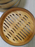 貿號 鋼圈包邊家用蒸籠 竹蒸籠籠屜 饅頭小籠包籠屜包蒸格 21cm-2籠1蓋 曬單實(shí)拍圖