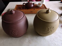 宏中（hongzhong） 宜興紫砂茶葉罐儲(chǔ)茶缸普洱醒茶陶瓷密封罐禮盒大號(hào) 刻繪朱雀罐 段泥荷韻小號(hào)-1斤裝 曬單實(shí)拍圖