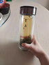 思寶（SIBAO）玻璃水杯墨晶雙層泡茶杯男保溫水晶茶杯商務(wù)玻璃杯官方旗船店 1號-  送杯套杯刷杯墊 280ml 曬單實(shí)拍圖