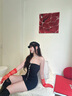Wolford 沃爾福特氣質(zhì)抹胸收腰包臀貼身連衣小黑魔術裙子女50706 7005 黑色 M 曬單實拍圖