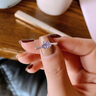 夢(mèng)芊汐莫桑鉆情侶戒指一對男女訂婚結婚銀對戒情人節生日禮物送女友老婆 1克拉莫桑鉆情侶對戒+免費刻字 曬單實(shí)拍圖