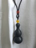 戎夏儲物項鏈空心黑檀木裝平安符的吊墜掛件男女能可打開(kāi)可以放東西 黑檀葫蘆瓶項鏈 曬單實(shí)拍圖