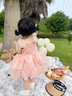 伊蘭調女寶寶夏季連衣裙兒童裙子夏裝童裝超仙女童公主裙小童吊帶裙禮服 粉色 80 建議拍大一碼適合體重17-20斤 曬單實(shí)拍圖