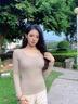 柯蘭娜打底衫女早春秋新款洋氣U領(lǐng)長(cháng)袖t恤女修身內搭大領(lǐng)口方領(lǐng)白色上 灰杏色長(cháng)袖 L 【53-58kg】 曬單實(shí)拍圖