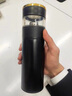 Stanisic德國品牌智能顯溫保溫杯男士茶水分離不銹鋼車(chē)載商務(wù)便攜泡茶水杯 商務(wù)黑316不銹鋼450ml 曬單實(shí)拍圖