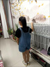 G·DUCK KIDS小黃鴨兒童背帶褲2025新款夏裝中大童女童牛仔短褲韓版洋氣套裝夏 黑色T恤+背帶短褲【簡約時(shí)尚】 110 【建議100左右】 曬單實(shí)拍圖