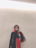 恒源祥（HYX）披肩女秋冬季外搭袖子辦公室加厚時尚媽媽仿羊毛斗篷 簡單格卡其紅 曬單實拍圖