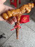 山迪老人祝壽禮物老桃木龍頭拐實木雕刻棍手杖生日禮物男女款高檔精雕 福祿葫蘆款 曬單實拍圖
