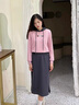 RUIQIUER撞色連帽衛衣連衣裙女春秋季新款女裝時(shí)尚休閑長(cháng)袖套裝裙子秋天 粉色 S 曬單實(shí)拍圖