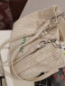 桃花洛夏季草编大容量包包女2024新款小众设计编织包洋气通勤单肩托特包 米白 实拍图