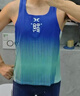 身體智慧（BODYWIT）BODYWIT逐光男馬拉松背心透氣速干輕不粘身跑步運動(dòng) 銳藍/竹青印花 XL 曬單實(shí)拍圖