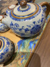 井瓷汝窯蓋碗茶具套裝青花瓷中式禮盒輕奢功夫茶杯陶瓷2024新款 蔚藍青花-蓋碗套裝 9件 曬單實(shí)拍圖