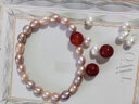PURE GIRL 天然紅玉髓散珠子單顆 半成品飾品配件 diy紅色水晶 手鏈手工串 曬單實(shí)拍圖