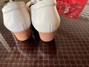 富貴鳥(niǎo)女鞋秋季坡跟單鞋女高跟鞋女士中年媽媽鞋百搭軟底防滑皮面休閑鞋 黑色 38 # 曬單實(shí)拍圖