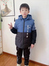 （三件套）卡瓦拉品牌童裝男童套裝中大兒童秋冬款加絨加厚保暖帥氣韓版運動(dòng)休閑小男女孩連帽馬甲外套長(cháng)褲子 SUP藍色三件套 150碼（建議身高140CM） 曬單實(shí)拍圖