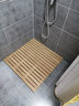 木風(fēng)浴室防滑墊淋浴墊子實(shí)木質(zhì)洗澡間防滑墊浴室地墊淋浴地板純柏扇弧形定制防水吸水木墊腳踏板拼接腳墊防腐 80*80cm 曬單實(shí)拍圖