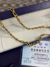 豐全珠寶復古黃金項鏈霸氣方形長十字配鏈男款足金素金吊墜電黑金七夕禮物 項鏈總長60cm 【金重約22克】總長60 (55+5cm) 曬單實拍圖