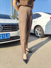 俞兆林（YUZHAOLIN）中老年女裝新款長褲子寬松洋氣小腳休閑哈倫褲中年媽媽春秋季新款 咖色 XL  【100斤左右】 曬單實拍圖
