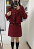 佰藍嬌小香風(fēng)套裝女2025春秋季女裝新款時(shí)尚洋氣質(zhì)小個(gè)子連衣裙包臀裙子 紅色 M （建議85-105斤） 曬單實(shí)拍圖