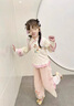 G.DUCKKIDS漢服女童秋裝套裝2025新款兒童唐裝公主旗袍中國風女寶寶春秋長袖 粉色 120 曬單實拍圖