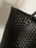 MUJI 手编包 环保材料 手提包菜篮子 编织包草编包 包包 黑色3S 小 长24×宽10×高24cm 实拍图