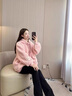 格邏依（GELUOYI）羊羔絨連帽衛衣女加絨加厚2025春秋冬新款寬松百搭潮流衣服女裝 粉紅色【加絨款】 L 【105-135斤】 曬單實(shí)拍圖