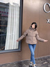 坦博爾小個(gè)子美拉德羽絨服女短款連帽保暖韓版秋冬外套TBF330332D 焦栗褐 S (160) 曬單實(shí)拍圖