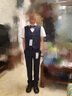 衣諾坊兒童禮服西服套裝藏青色男童馬甲西裝 藏青套裝 120CM 曬單實拍圖