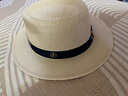 Rogosky 專(zhuān)柜潮牌春夏新款男女士禮帽巴拿馬草帽遮陽(yáng)防曬沙灘帽子爵士帽輕奢原創(chuàng  ) 米白色 L碼大頭圍（58-61cm）,另配防風(fēng)繩 曬單實(shí)拍圖