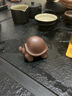 萬(wàn)壺園 紫砂茶寵擺件可養烏龜茶寵功夫茶具配件茶玩宜興全紫砂手工擺件茶臺茶桌茶道茶具擺件 紫泥 曬單實(shí)拍圖
