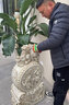 石雕門(mén)墩抱鼓石漢白玉獅子貔貅石鼓麒麟象門(mén)口石墩雕刻庭院門(mén)口擺 方鼓【麒麟】單只-高0.6m 曬單實(shí)拍圖