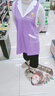 圍裙工作服美容院美容師美甲店母嬰時(shí)尚韓版服務(wù)員超市連衣裙工裝 紫羅蘭白領(lǐng) 均碼 曬單實(shí)拍圖
